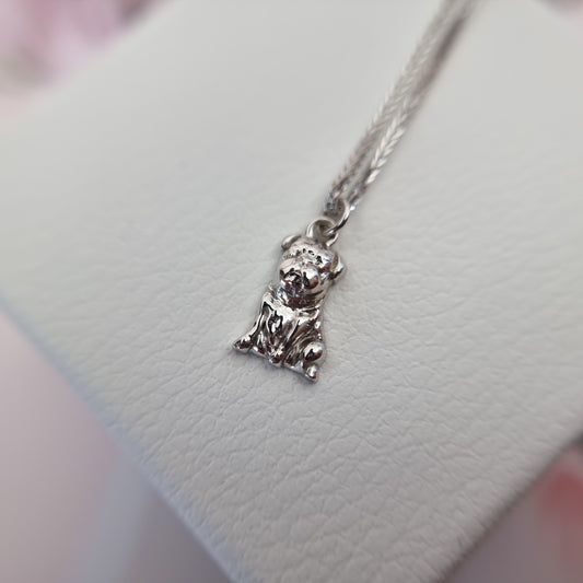 שרשרת ילדים עם יהלומים ותליון כלב מזהב 14 קראט