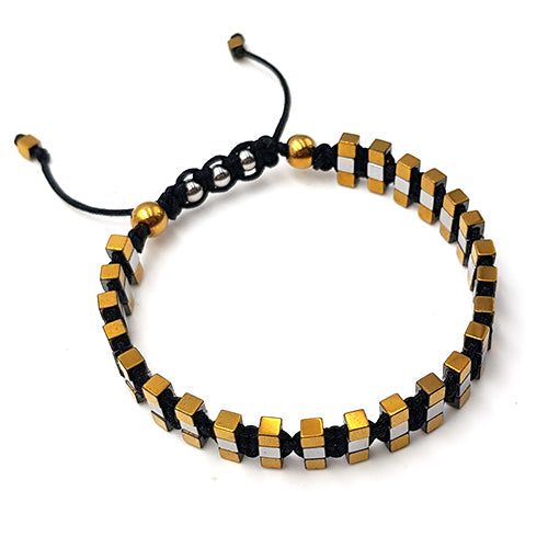 צמיד יוניסקס דגם "מטריקס" – המטייט זהב וכסף