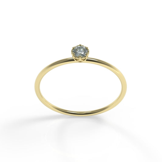 טבעות זהב עדינות לנשים אבני מזל מרץ