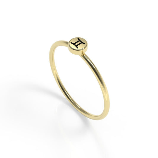 טבעת זהב אמיתי הורוסקופ תאומים