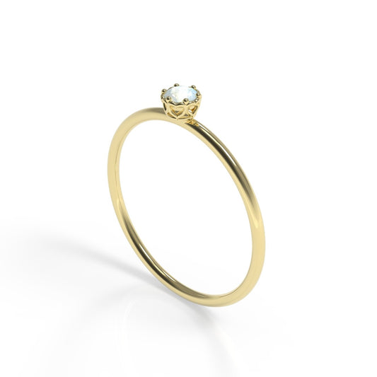 טבעות זהב עדינות לנשים אבני מזל יוני