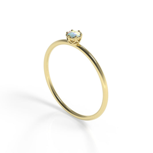 טבעות זהב עדינות לנשים אבני מזל אוקטובר