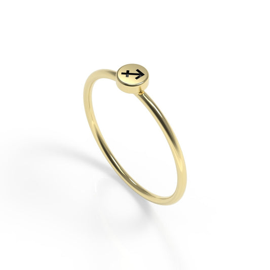 טבעת זהב אמיתי הורוסקופ קשת