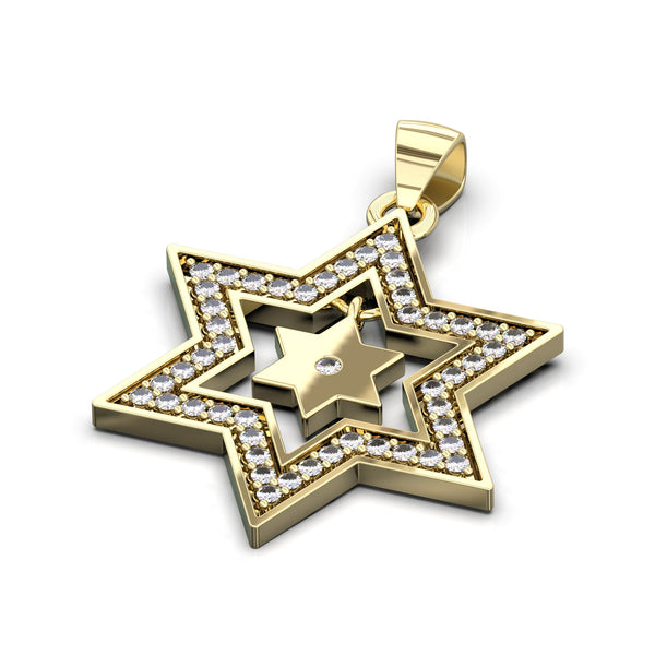 jewish star necklace with diamonds
