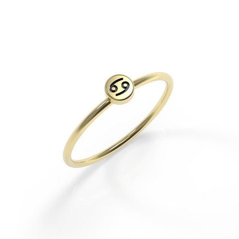 טבעת זהב מיוחדת מזל סרטן