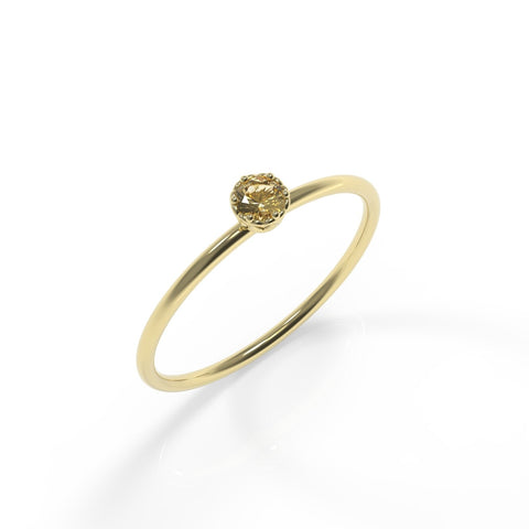 טבעת זהב לאישה אבן הולדת נובמבר