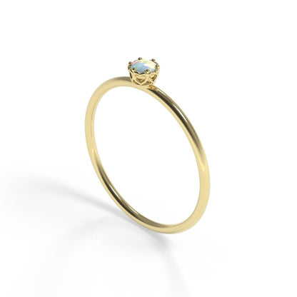 טבעות זהב עדינות לנשים אבני מזל אוקטובר