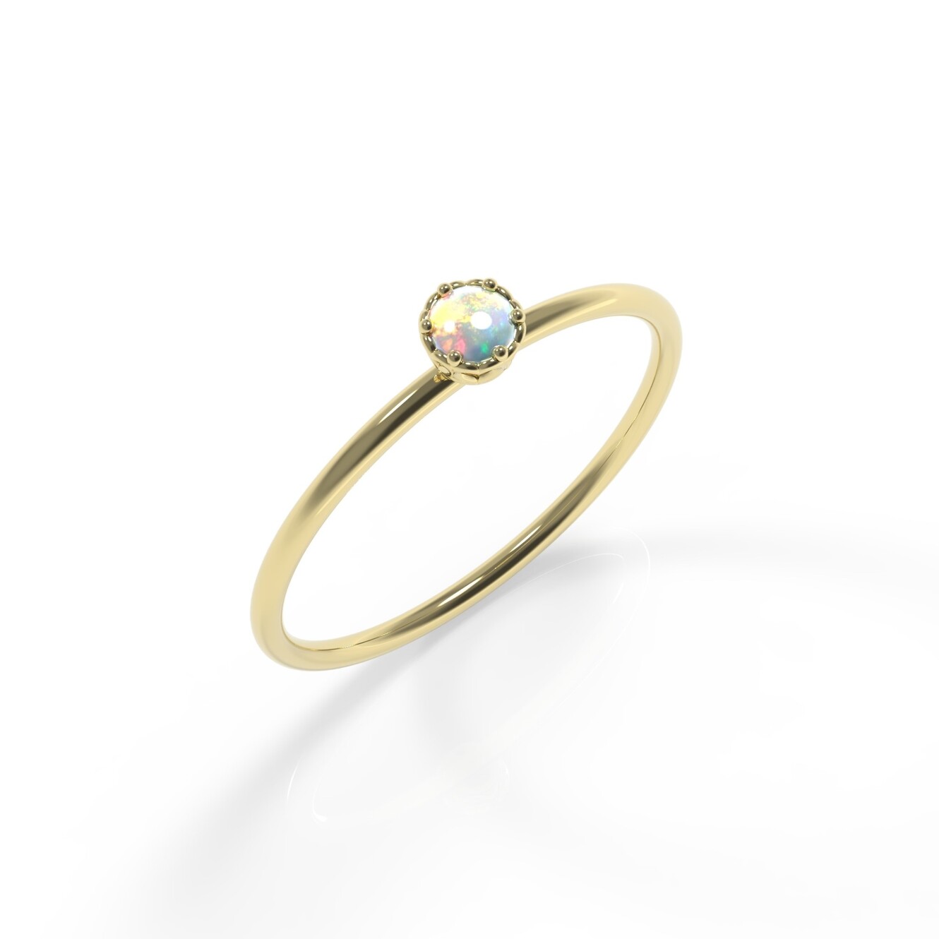 טבעת זהב לאישה אבן הולדת אוקטובר