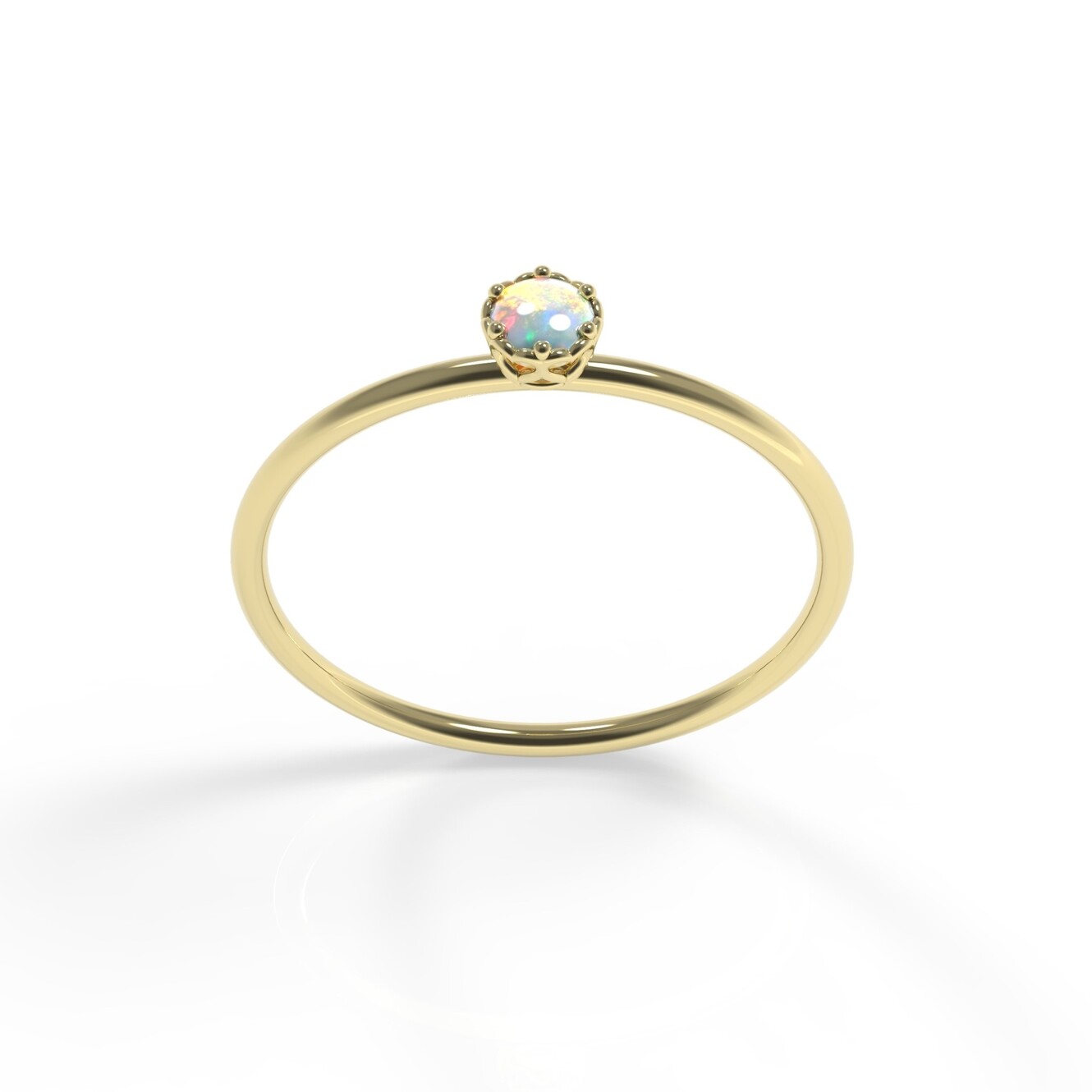 טבעת זהב אמיתי אבן חן חודש לידה אוקטובר