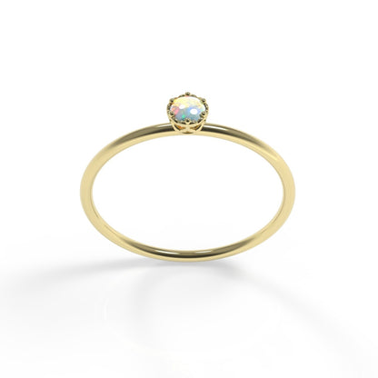 טבעת זהב אמיתי אבן חן חודש לידה אוקטובר