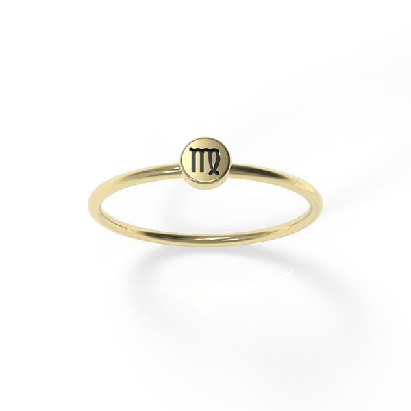 טבעת זהב אמיתי הורוסקופ בתולה